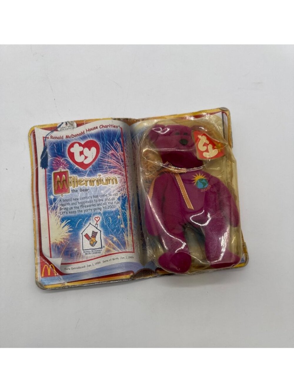 Ty Teenie Beanie Babies Millennium The Bear McDonalds 2000 Collectible In Origin